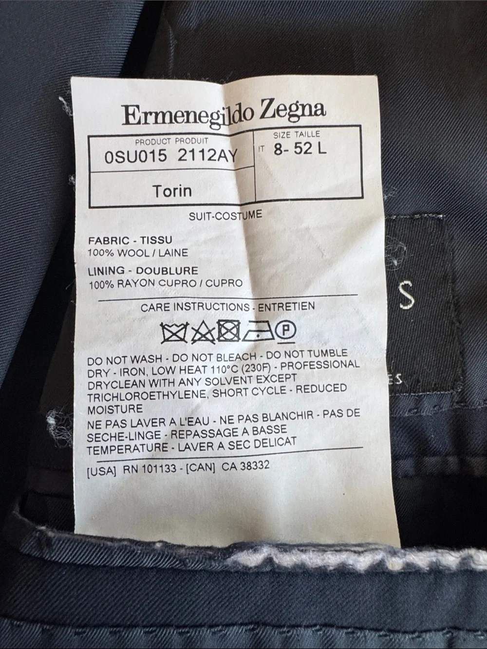 Ermenegildo Zegna 14 Mil Mil 14 Navy Two-Button Single-Breasted Blazer 42L
